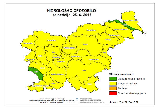 hidrološko opozorilo | Foto: Arso