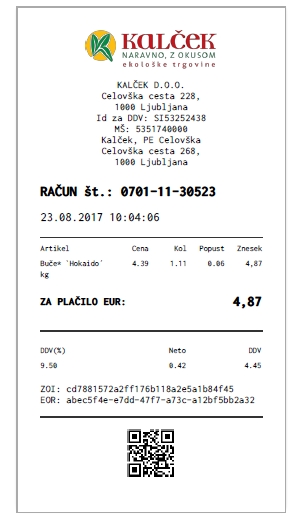 Po nakupu, plačanem z aplikacijo Hal mBills, v aplikacijo prejmemo račun, ki je enak kot papirnati račun. Tiskanje na blagajni tako sploh ni več potrebno (je pa še vedno mogoče). | Foto: Srdjan Cvjetović