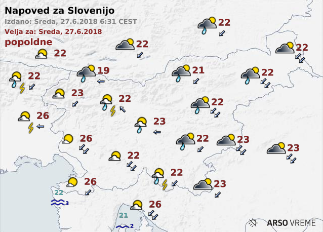 vreme 27.6. | Foto: Arso