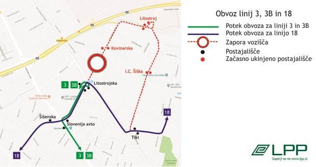 Zaradi popolne zapore prometa bodo mestni avtobusi v soboto vozili po spremenjenih trasah. | Foto: MOL