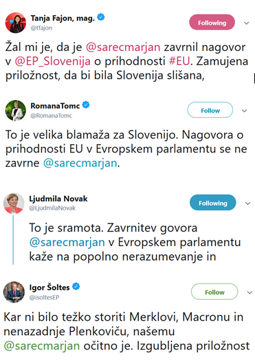 Tviti politikov, za kolumno Mirka Mayerja | Foto: Twitter - Voranc