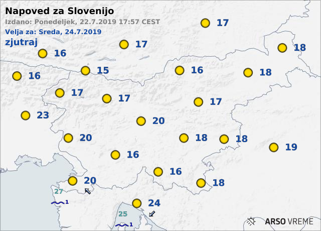 sreda | Foto: Arso/meteo.si