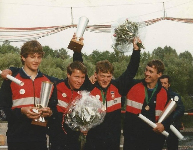 Marjan Štrukelj, Albin Čižman, Janez Skok in Jernej Abramič. | Foto: Osebni arhiv