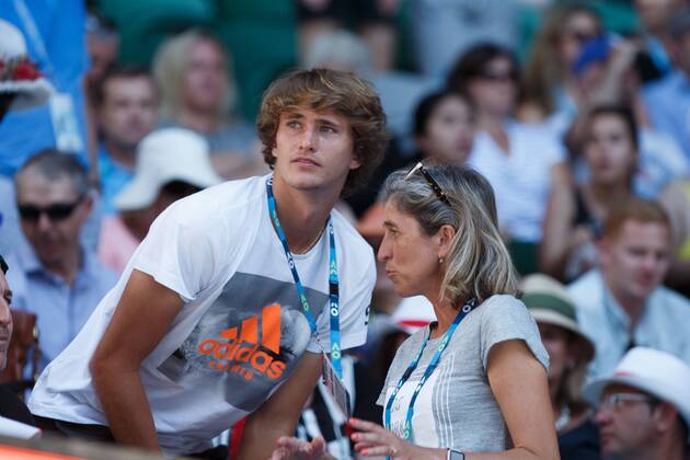 Aleksander Zverev s svojo mamo Irino Zverev. | Foto: Gulliver/Getty Images