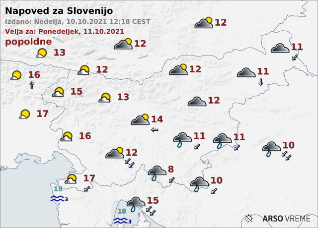 Vreme: Dež bo ponehal, zjasnilo se bo | Foto: Arso