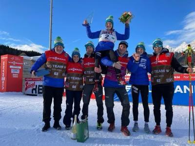 Slovenija se veseli zgodovinskih prvih stopničk v svetovnem pokalu v nordijski kombinaciji. | Foto: SZS