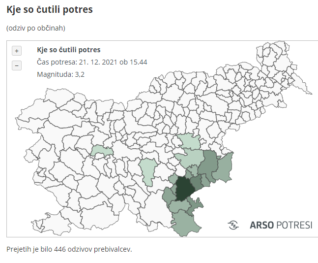 Potres Novo mesto | Foto: Arso