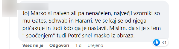 Marko Potrč Komentarji | Foto: Facebook / Posnetek zaslona