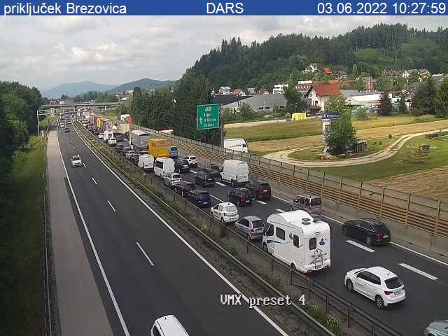 priključek Brezovica zastoj nesreča 03062022 | Foto: DARS