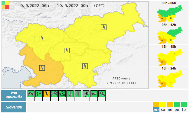 vreme petek opozorilo | Foto: Arso