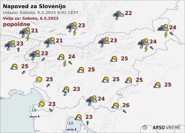 Vreme ARSO | Foto: ARSO Meteo