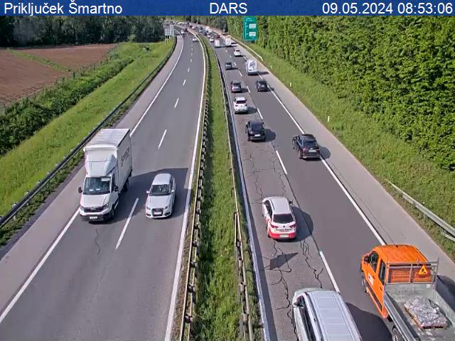 A2/E61, Karavanke - Ljubljana, priključek Šmartno.  | Foto: DARS