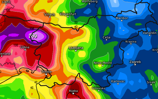 Skupna količina padavin do nedelje | Foto: meteologix