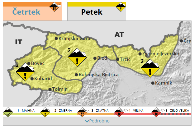 Napoved velja za petek, 7. 3. 2025. | Foto: Arso