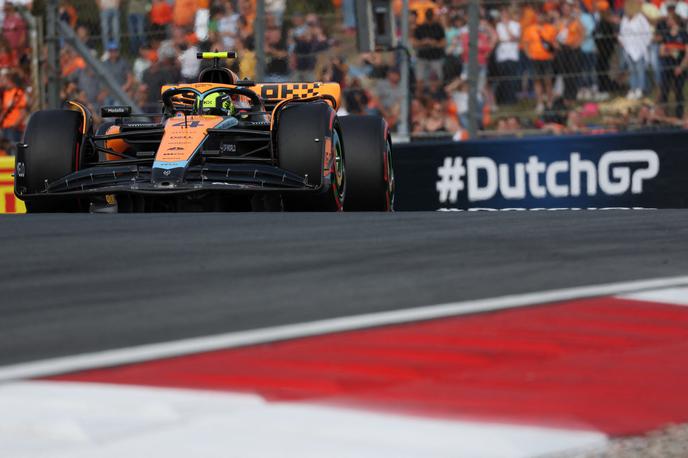 Zandvoort Lando Norris McLaren | Lando Norris je odpeljal najhitrejši čas petkovih treningov. | Foto Reuters