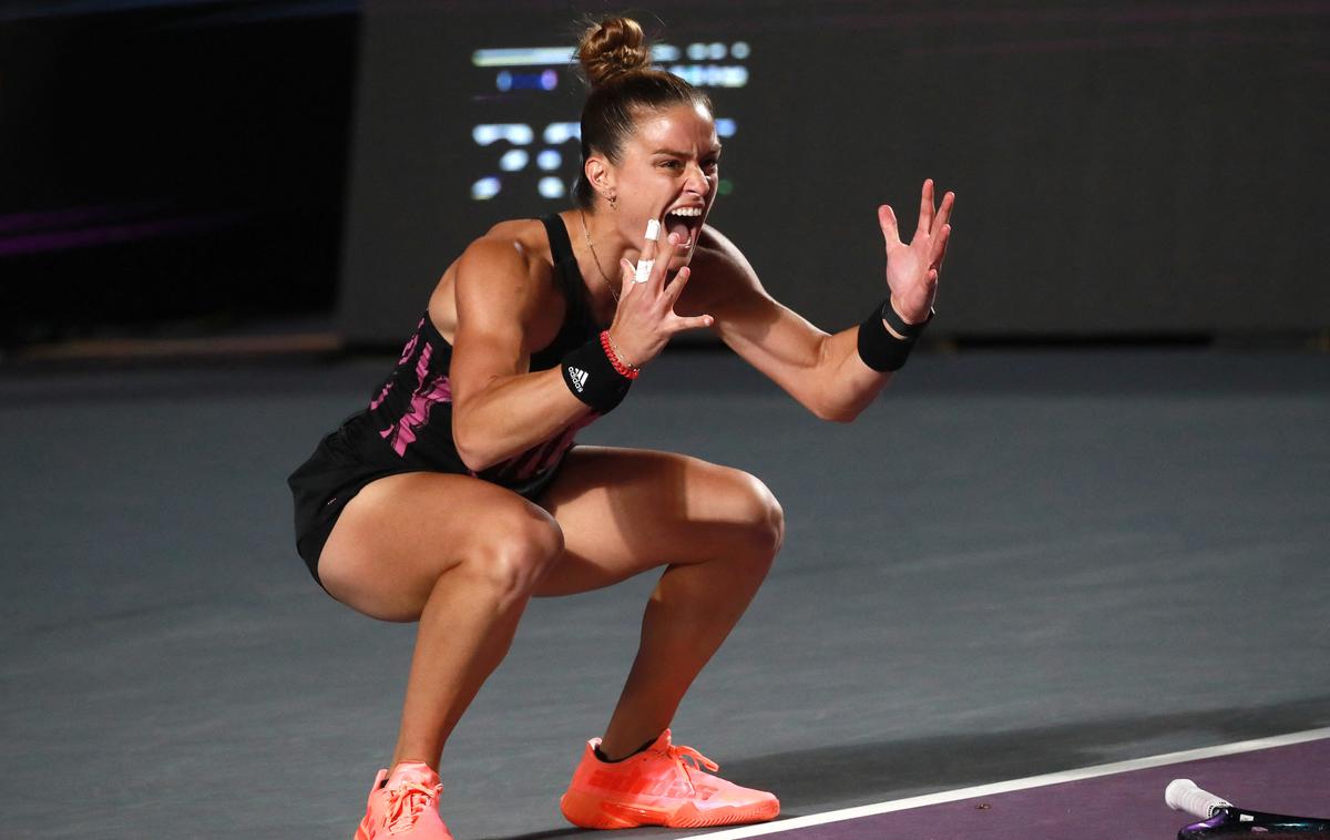 Maria Sakkari | Veselje Marie Sakkari ob uvrstitvi v polfinale. | Foto Guliverimage