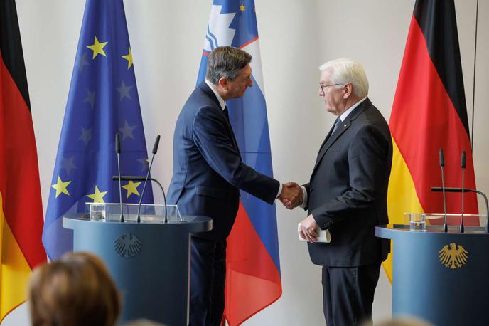 Borut Pahor | Nemški predsednik Frank-Walter Steinmeier je predsednika Pahorja danes gosti v Neustrelitzu, v nemški zvezni deželi Mecklenburg-Predpomorjansko. | Foto STA