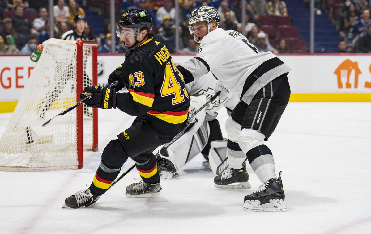 Los Angeles Kings Vancouver Canucks | Kralji so redni del končali s porazom po podaljšku na gostovanju pri Vancouvru. V prvem krogu končnice, v kateri bodo igrali prvič po letu 2018, bodo palice prekrižali z Edmontonom. | Foto Reuters