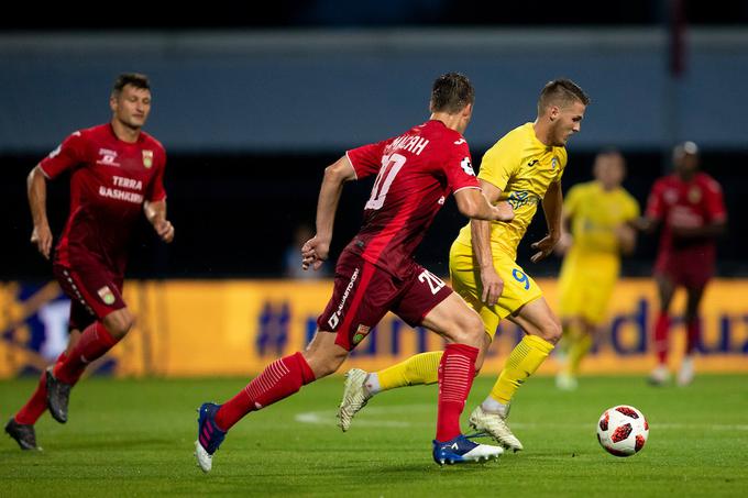 Branilcem ruskega prvoligaša Ufe je povzročal precej težav. | Foto: Urban Urbanc/Sportida