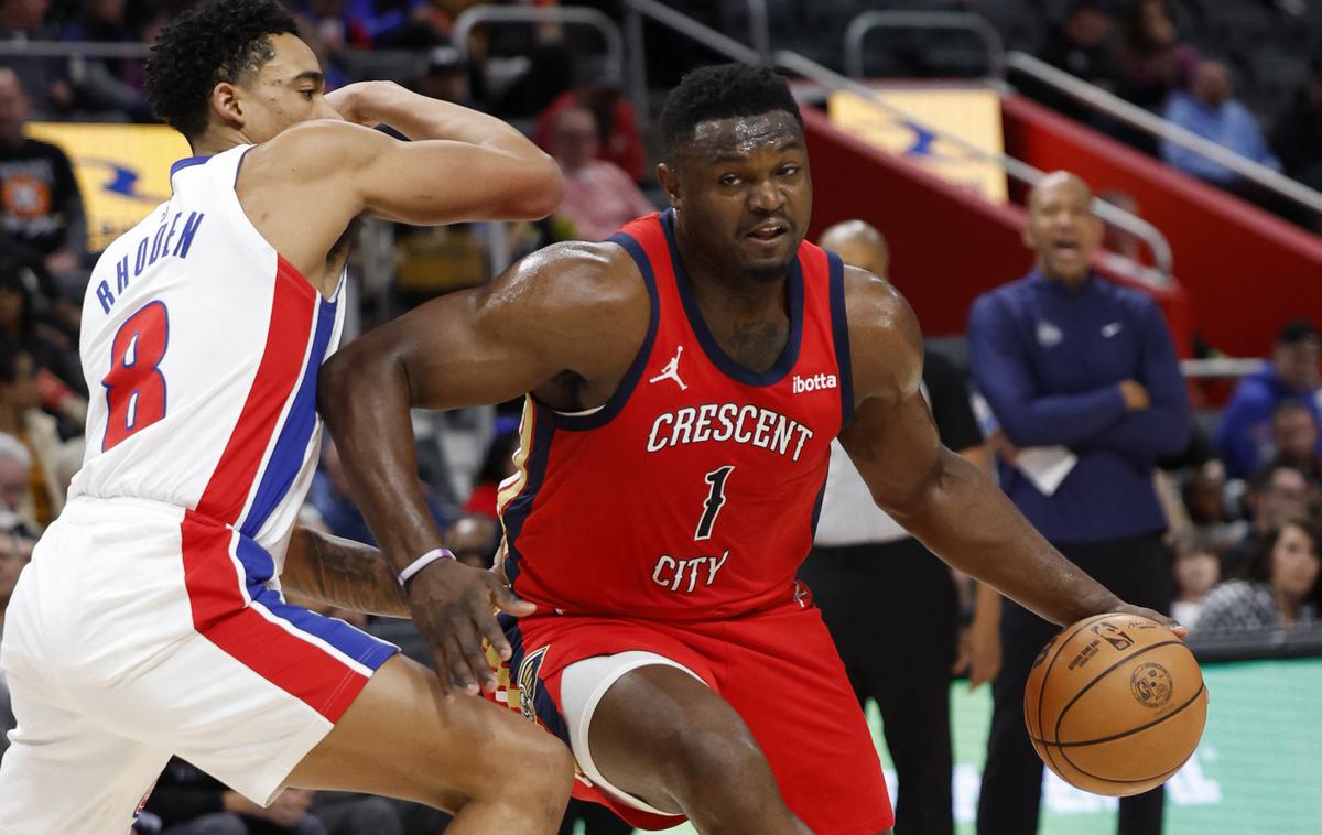 Zion Williamson | Zion Williamson je bil nerešljiva uganka za obrambo skromnega Detroita. | Foto Reuters