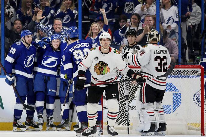 Tampa Bay Lightning Ross Colton | Hokejisti Tampe so s 5:2 odpravili Chicago, Ross Colton je prispeval dva zadetka. | Foto Guliverimage