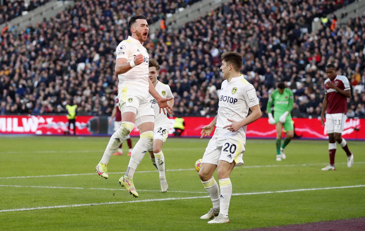 Jack Harrison | Jack Harrison je na gostovanju v Londonu kar trikrat zatresel mrežo četrtouvršenega West Hama in popeljal Leeds United do zmage s 3:2. | Foto Reuters