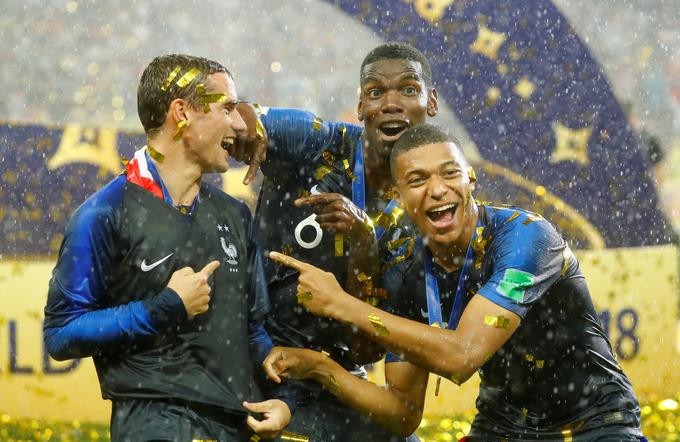 Antoine Griezmann, Paul Pogba in Kylian Mbappe so se v finalu SP 2018 vpisali na seznam strelcev. | Foto: Reuters