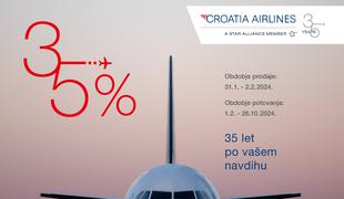 35-odstotni popust ob 35-letnici Croatia Airlines!