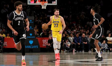 Luka Dončić z nemirno roko do trojnega dvojčka, Lakersom spodletelo v Brooklynu