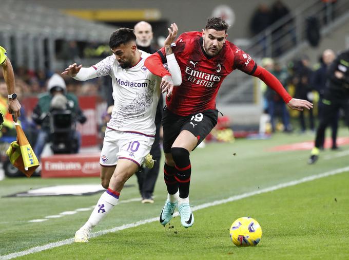 Theo Hernandez je zadel za vodstvo AC Milana proti Fiorentini. | Foto: Reuters