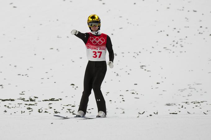 Lovro Kos je bil zadovoljen z drugim skokom. | Foto: Guliverimage/Vladimir Fedorenko