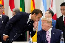 Emmaneul Macron in Donald Trump