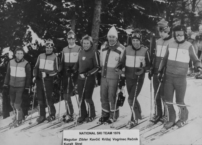 Smučarska reprezentanca iz leta 1976. Andrej Rečnik je tretji z desne. | Foto: osebni arhiv Andrej Rečnik