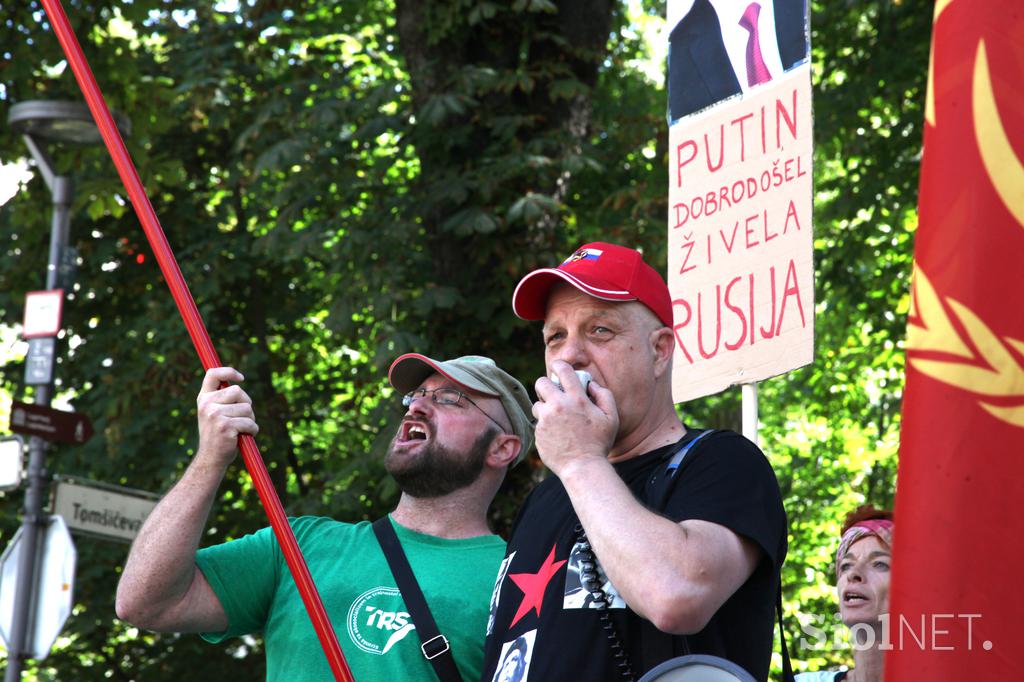 Shod Socialistične partije Slovenije z naslovom Shod proti ukrajinskim fašistom v Ljubljani