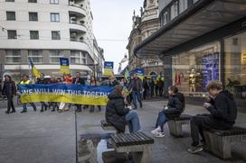 Shod ob tretji obletnici vojne v Ukrajini. Ukrajina.