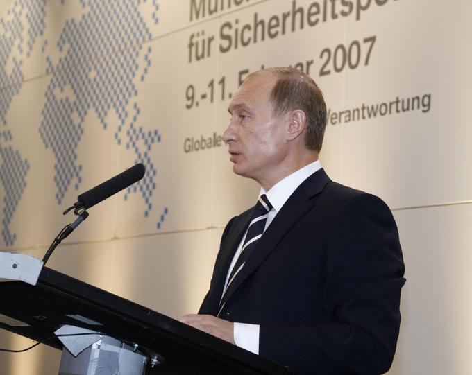 Leta 2007 je imel ruski predsednik Vladimir Putin na Münchenski varnostni konferenci odmeven govor, ki so ga nekateri opisali kot vrnitev hladne vojne. | Foto: Guliverimage/Vladimir Fedorenko