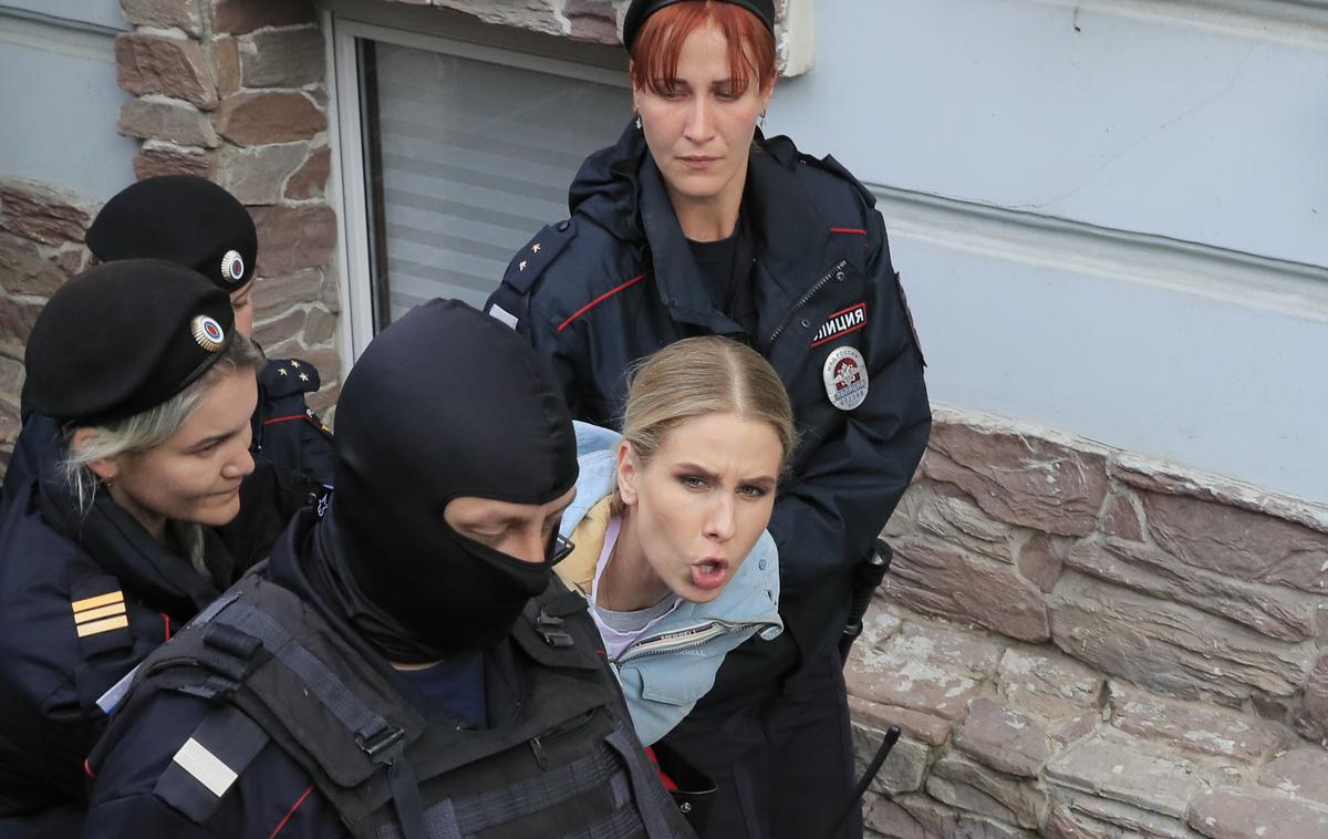 protest, Moskva, 10.8.2019 | Ljubov Sobol je ena od opozicijskih kandidatk za svetnico, ki jim moskovske oblasti ne dovolijo kandidature. | Foto Reuters