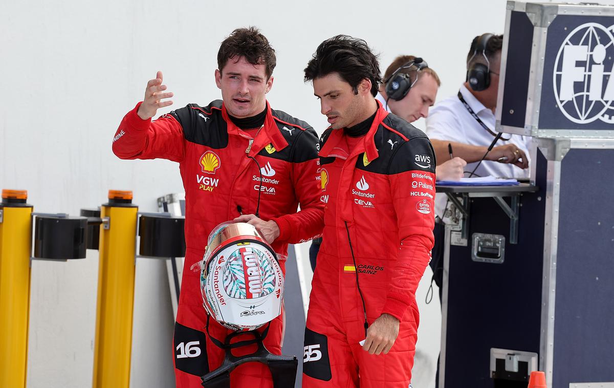 Miami Charles Leclerc Ferrari | Slika, ki pove več kot tisoč besed. Obup Ferrarijevih dirkačev po VN Miamija. | Foto Guliver Image