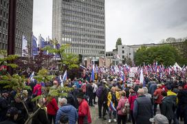 Protestni shod upokojencev. Pavle Rupar Upokojenci