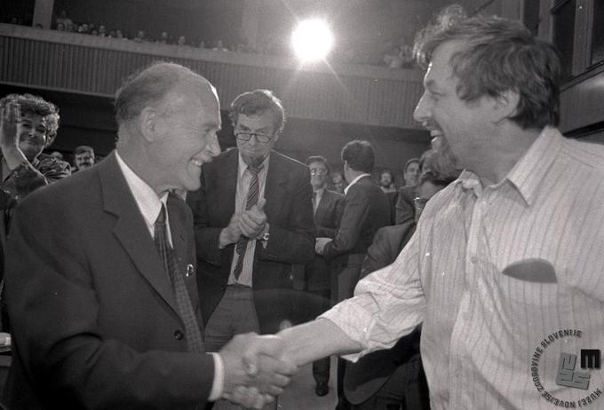 France Bučar in France Tomšič leta 1990 | Foto: Tone Stojko, hrani Muzej novejše zgodovine Slovenije