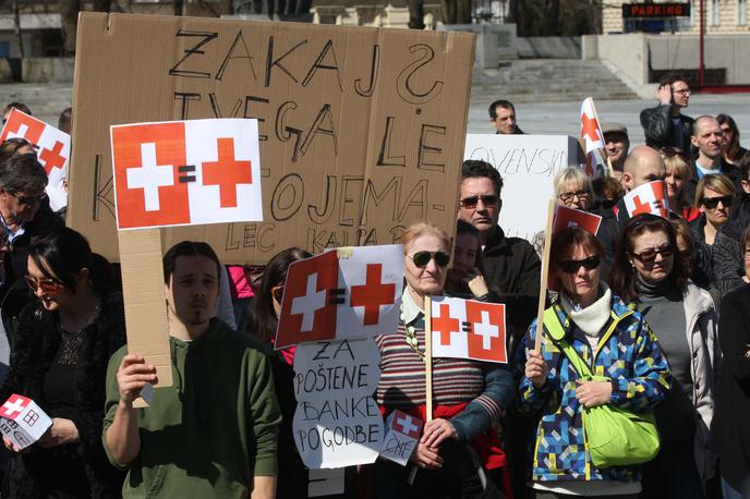 protest, švicarski franki | Foto Matej Leskovšek