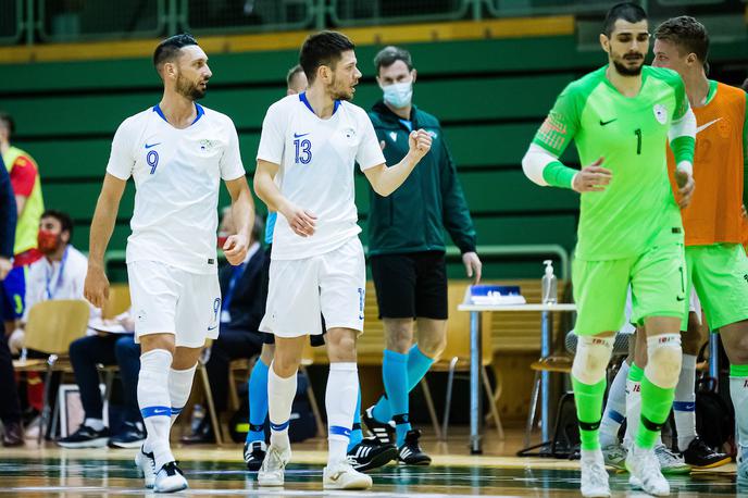 futsal Slovenija Španija | Slovenski futsalisti so s Španci tesno izgubili. | Foto Grega Valančič/Sportida