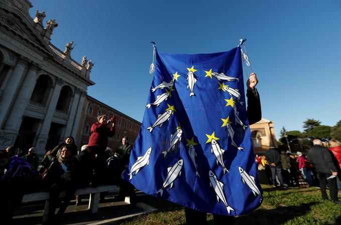 sardine Rim Italija shod protesti | Foto: Reuters