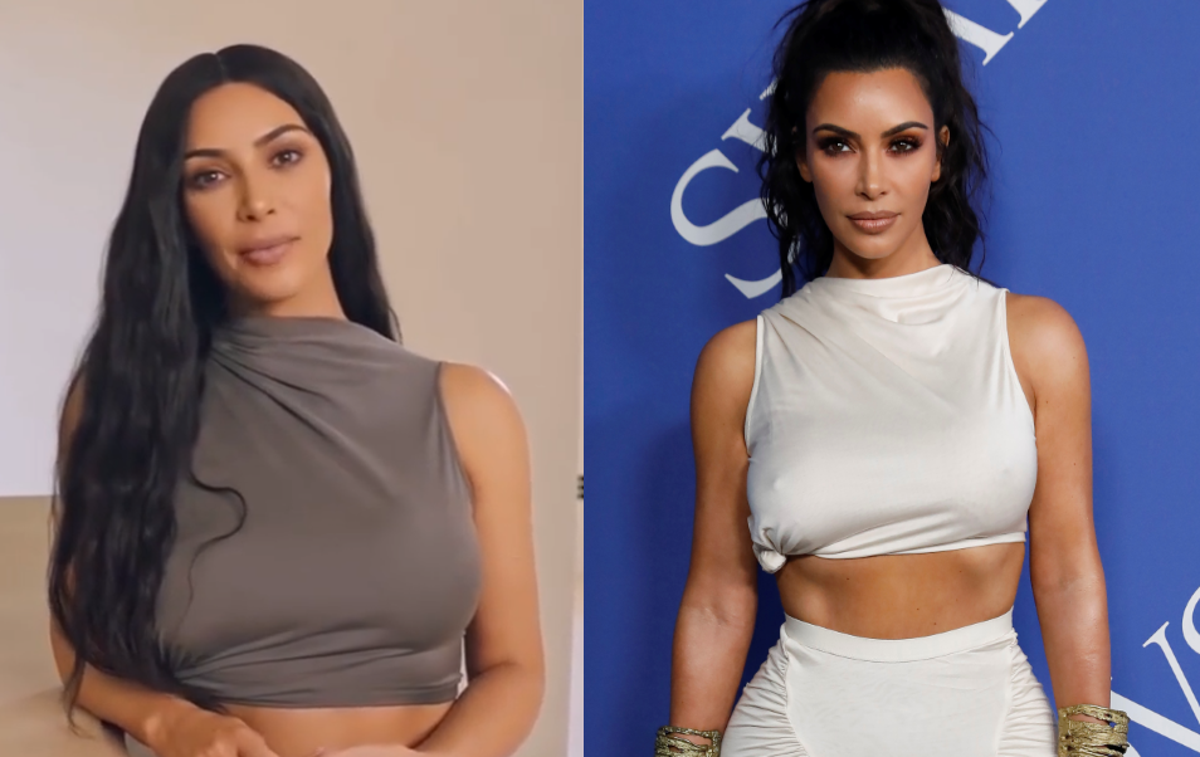 Kim Kardashian | Levo "ponarejena", desno "resnična" Kim Kardashian. Nekdo, ki njenih dogodivščin na televiziji ne spremlja prav pogosto, bi težko uganil, da je na levi sliki njen obraz sestavil in ji besede v usta polagal računalniški algoritem. | Foto Matic Tomšič / Reuters