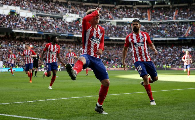 Antoine Griezmann si je ponovno privoščil nevsakdanji ples ob praznovanju zadetka. | Foto: Reuters