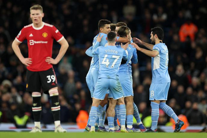 Manchester City United | Manchester City je zadal boleč udarec mestnemu tekmecu Manchester Unitedu, za katerega ni igral Cristiano Ronaldo. | Foto Reuters