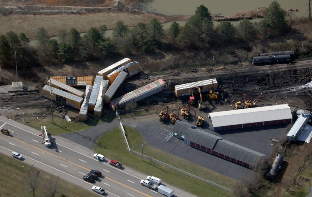 Iztirjenje vlaka v Springfieldu | Iztirjenje vlaka podjetja Norfolk Southern v Springfieldu v državi Ohio. | Foto Guliverimage