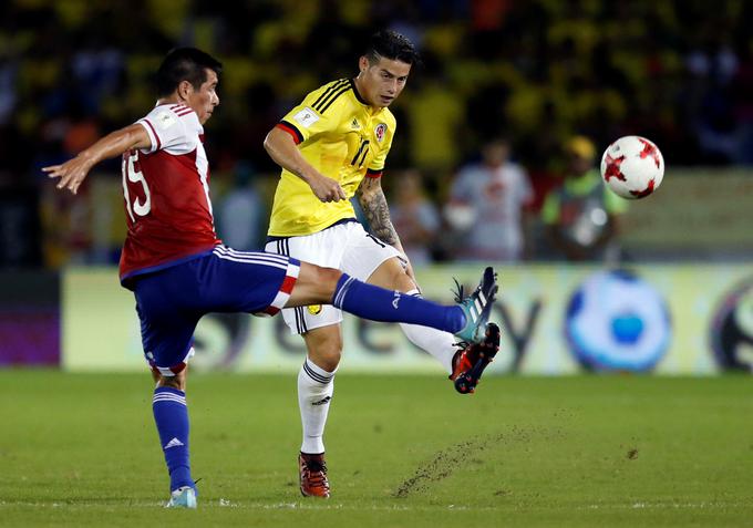 Lahko se zgodi, da v Rusiji ne bomo gledali zlatega čevlja iz Brazilije 2014. James Rodriguez je bil  na zadnjem SP celo najboljši strelec. | Foto: Reuters