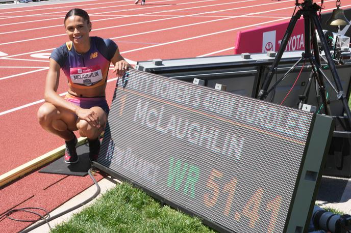 Sydney McLaughlin | Sydney McLaughlin je na ameriškem državnem prvenstvu v Eugenu postavila nov svetovni rekord v teku na 400 metrov z ovirami.  | Foto Reuters