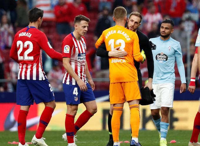 Jan Oblak si je za nastop proti Celti prislužil zelo visoke ocene. Zbral je tri atraktivne obrambe. | Foto: Reuters